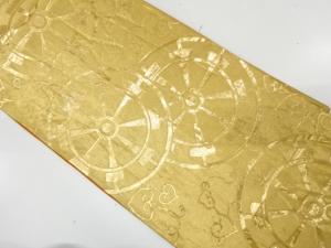アンティーク 源氏車模様織り出し全通袋帯(着用可)